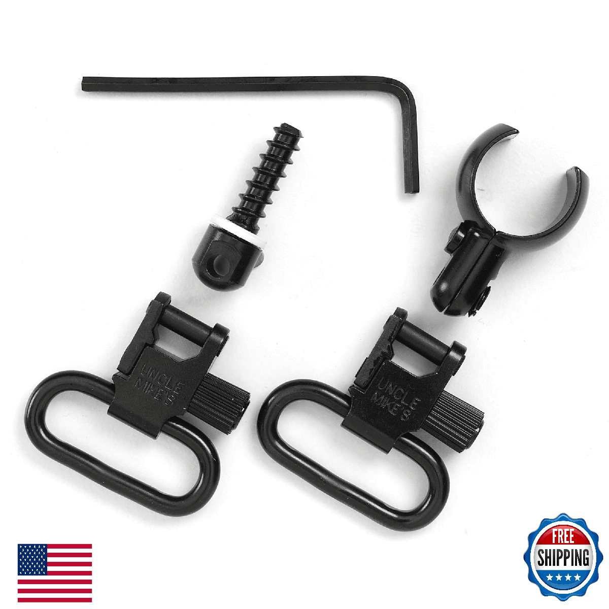Uncle Mike's QD Quick Detachable Super Swivel 1391-2 for 1" Slings Black - Image 1
