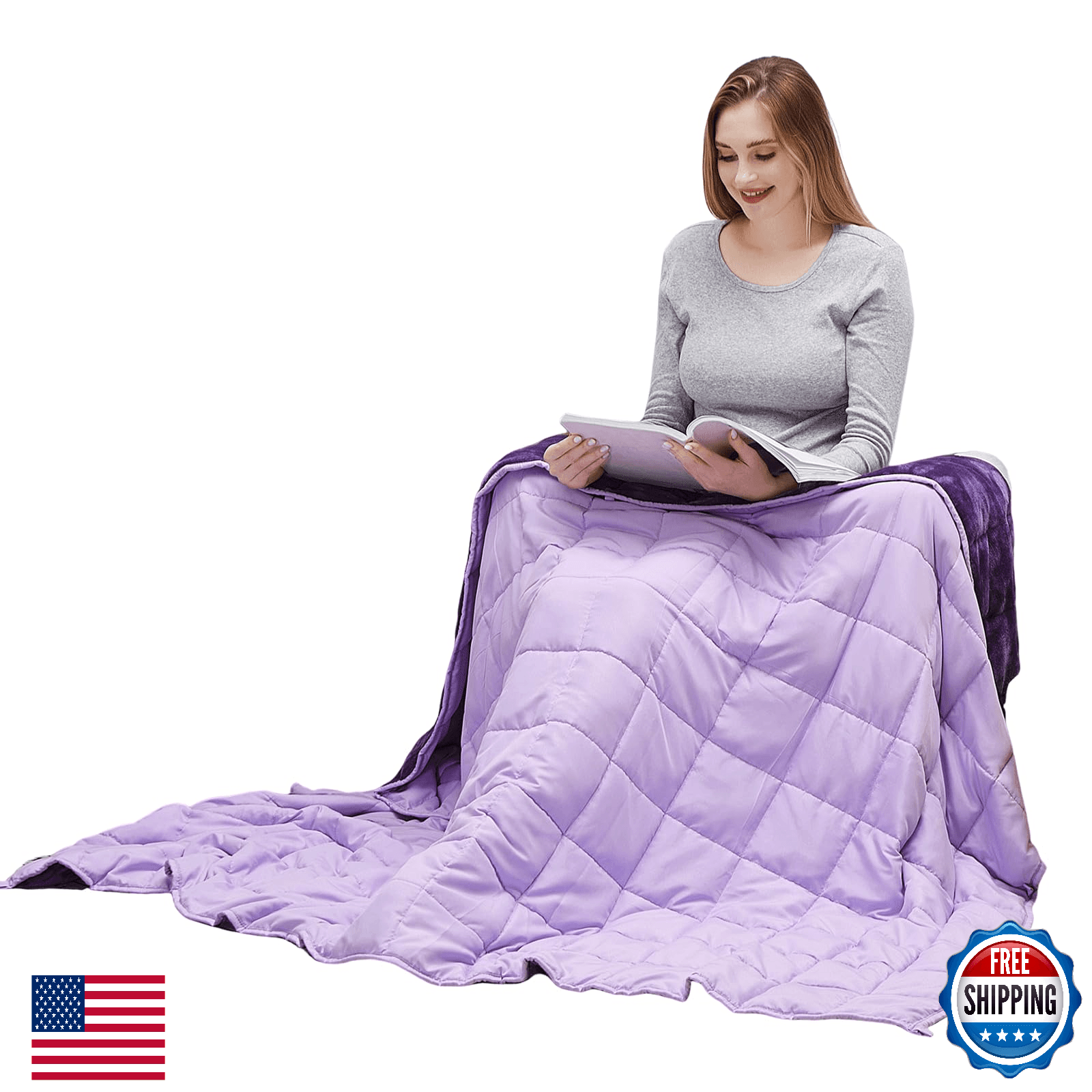 MOTRIP Weighted Blanket Queen Flannel Reversible 60x80 20lb Plush Warm - Image 1