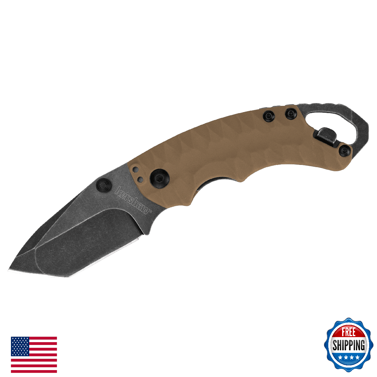 Kershaw Shuffle II Folding Pocket Knife 2.6" Tanto Blade EDC - Image 1