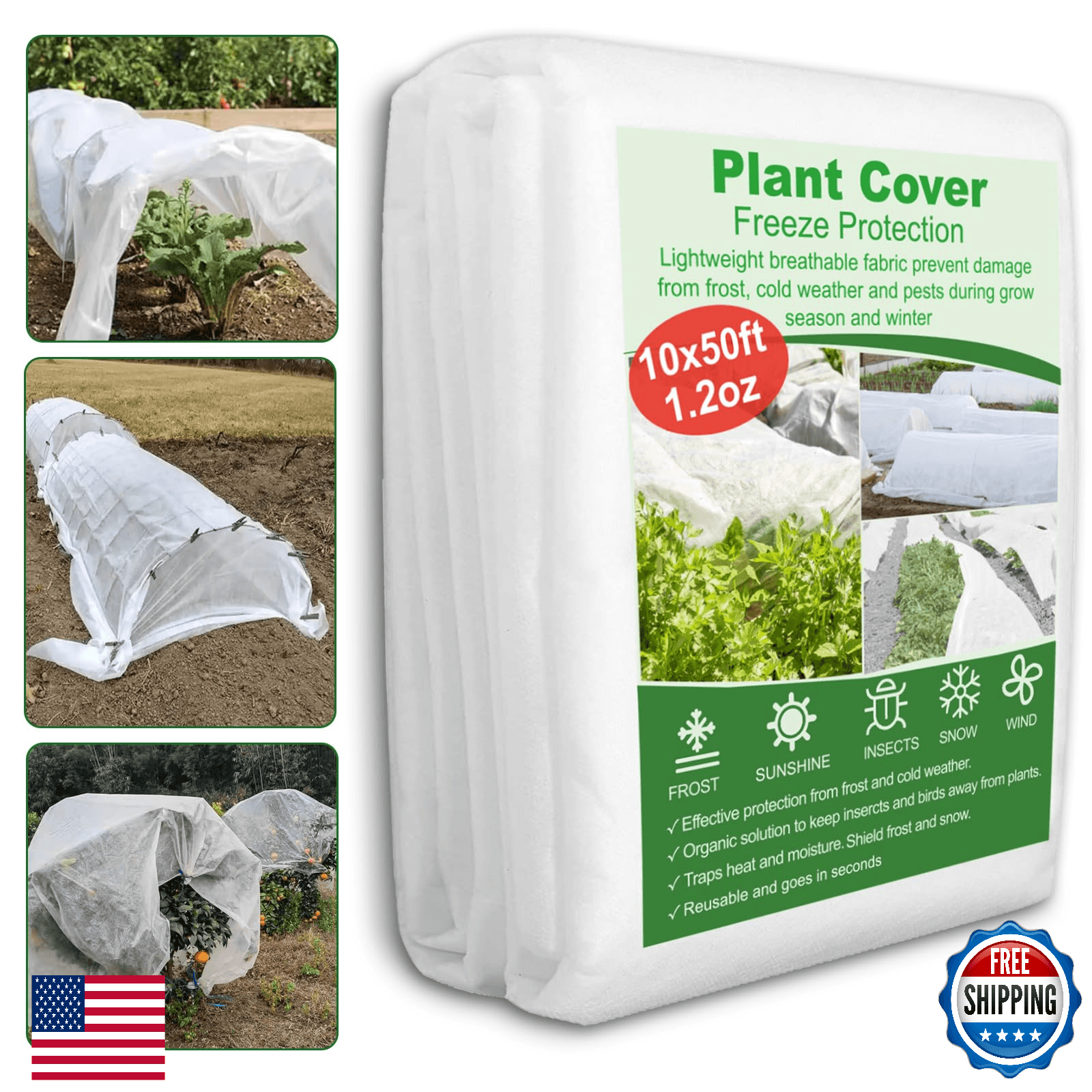 SPORTYOUTH Plant Covers Freeze Protection 10 x 50 FT 1.2 oz/yd² Frost Cloth Blan - Image 1