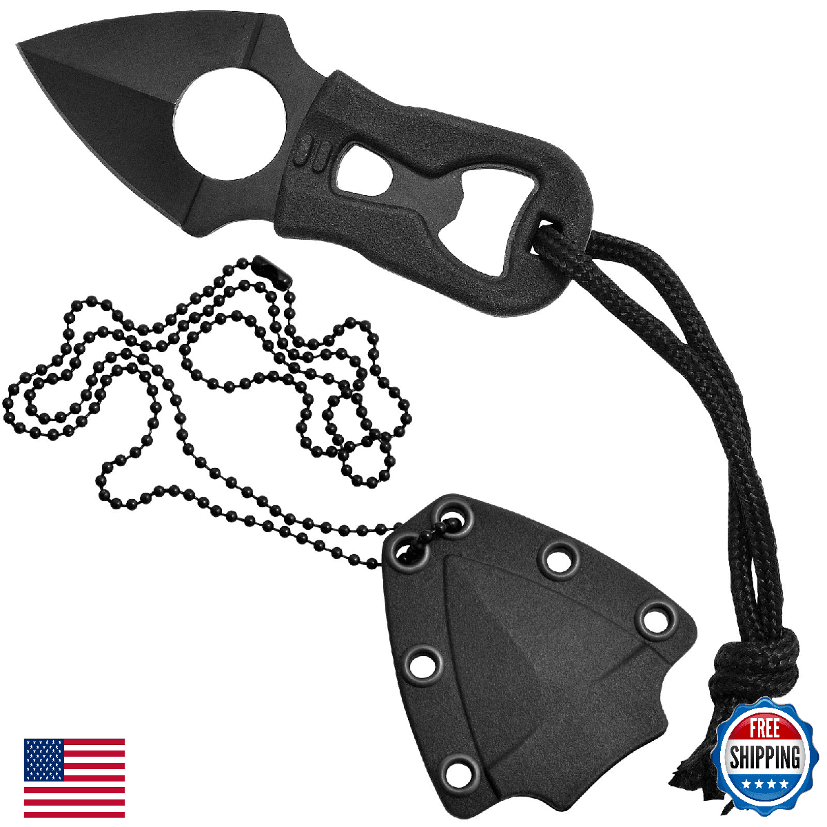 Camillus HEATER II 4.25" Neck Knife 420 SS Carbonitride Titanium Blade - Image 1