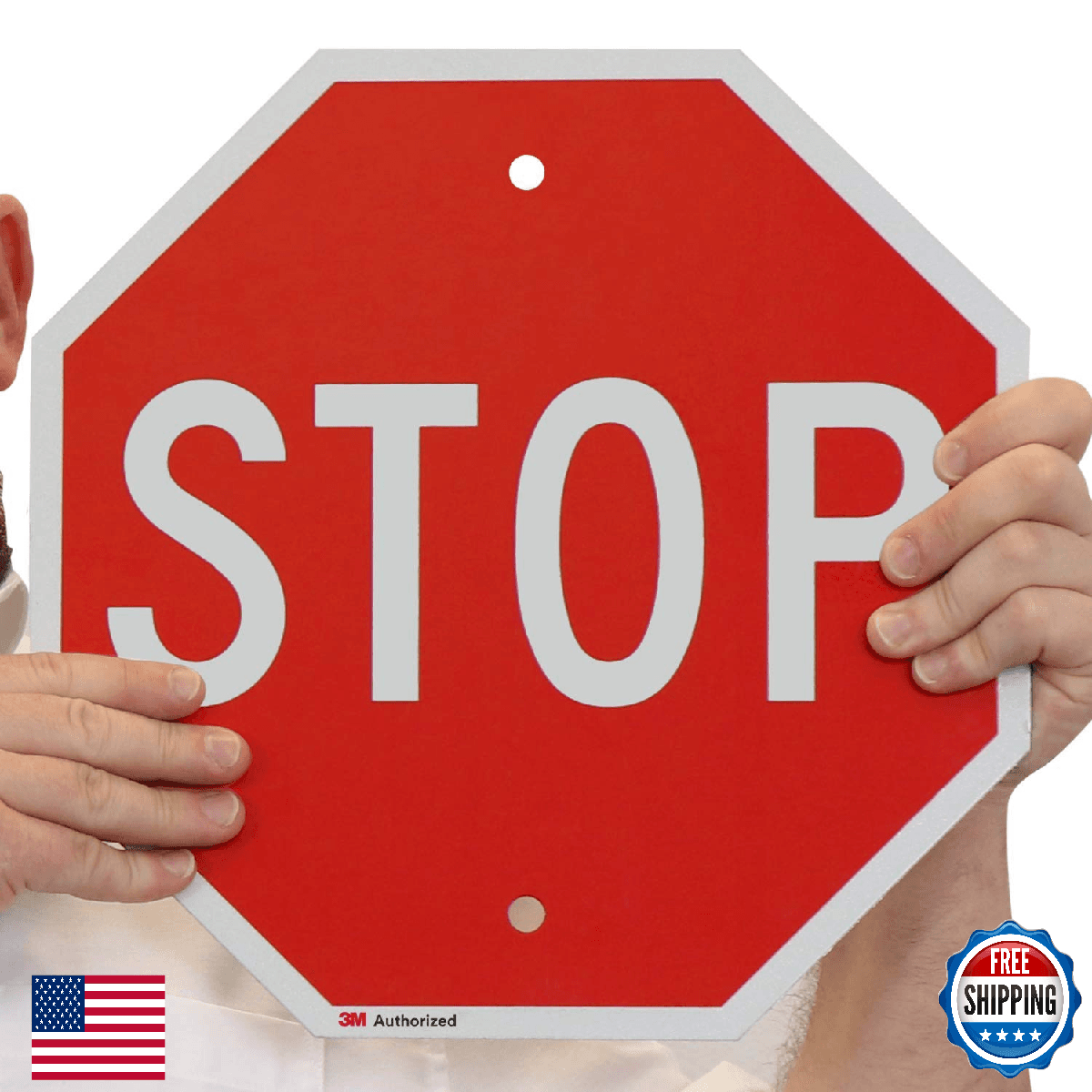 SmartSign "STOP" Sign | 12" 3M High Intensity Grade Reflective Aluminum - Image 1