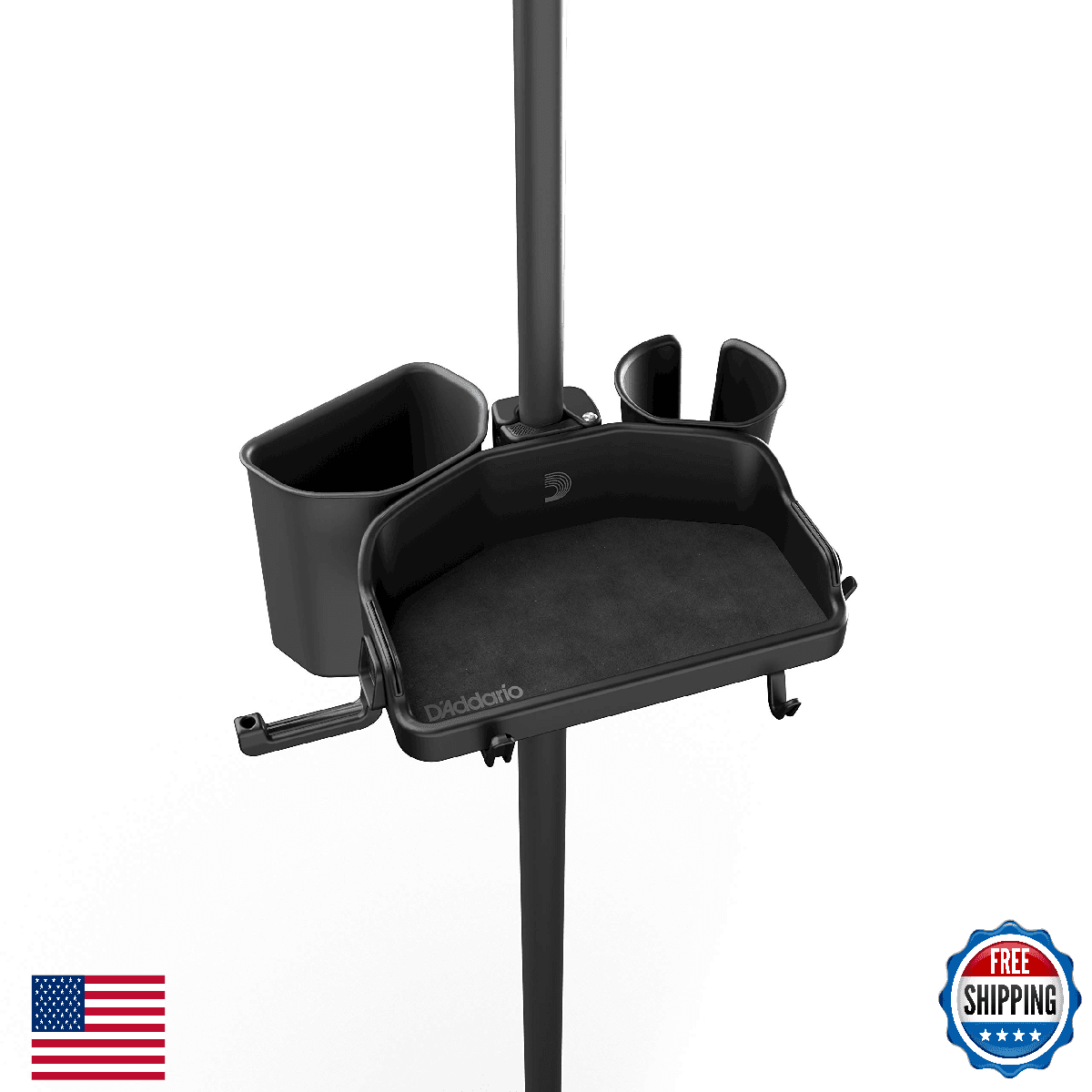 D'Addario Mic Stand Accessory System Starter Kit with Gear Tray, Cup Holder & Ti - Image 1