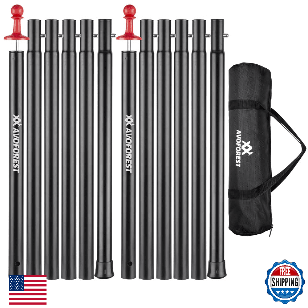 AVOFOREST Heavy Duty Adjustable Tarp Poles 31"-90" for Camping Tent Support - Image 1