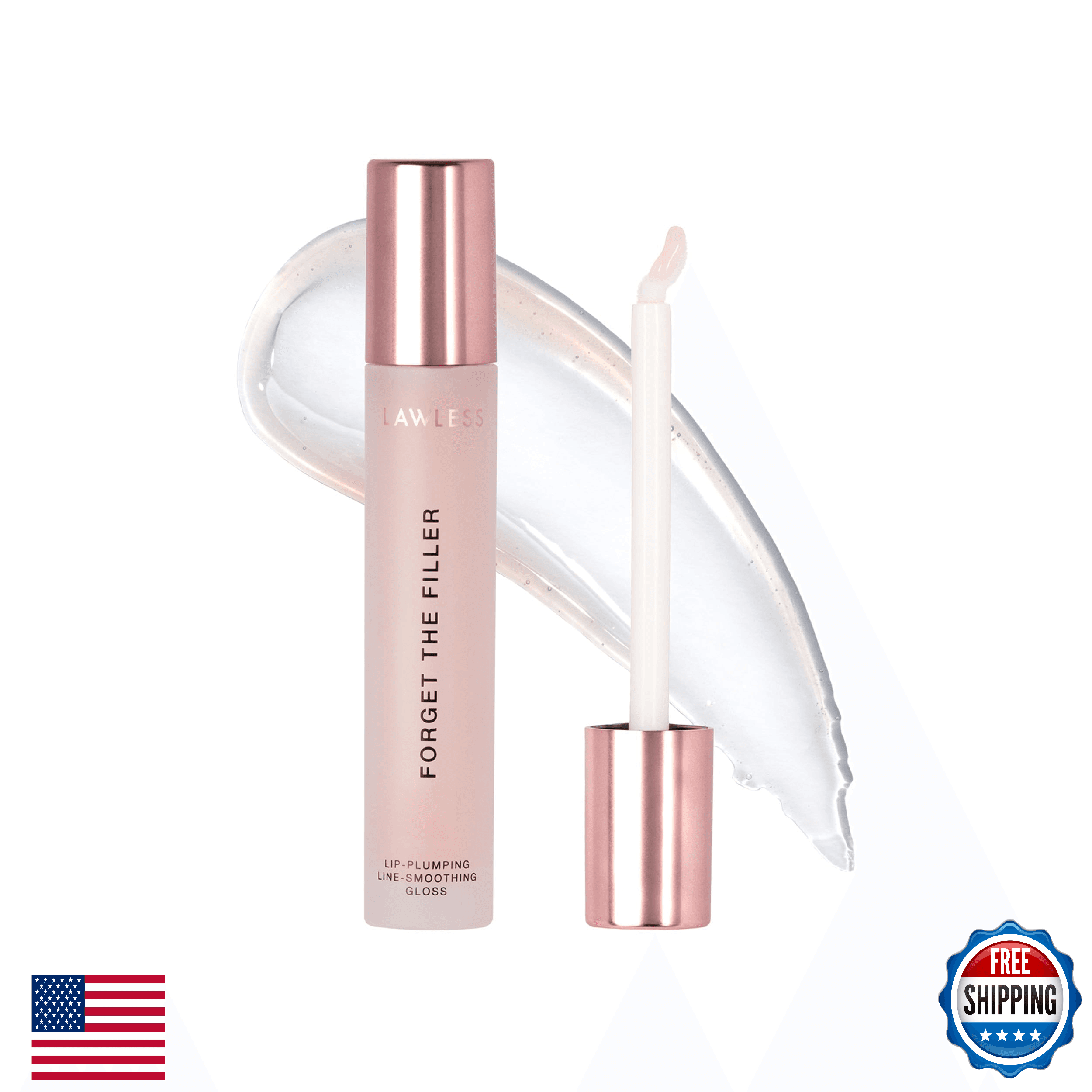 Lawless Queen Forget the Filler Lip Plumping Line Smoothing Gloss - Rosy Outlook - Image 1