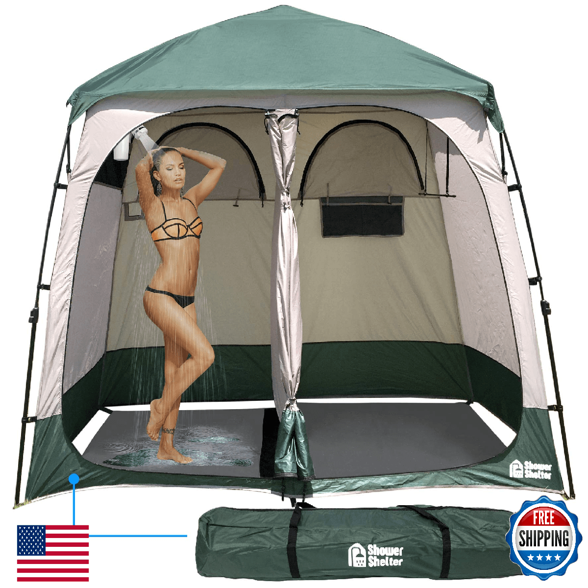 EasyGo Outdoor Pop Up Shower Tent Shelter - Portable Camping Privacy Changing Ro - Image 1
