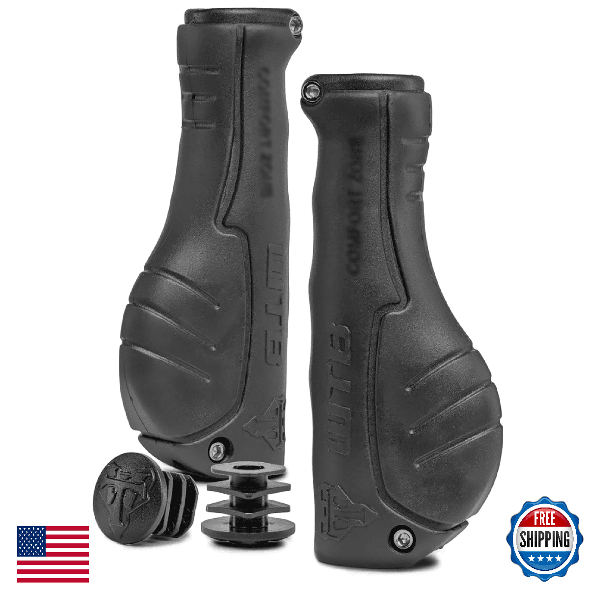 WTB Comfort Zone Ergonomic Clamp-On Bike Grips for E-Bikes - Set of 2