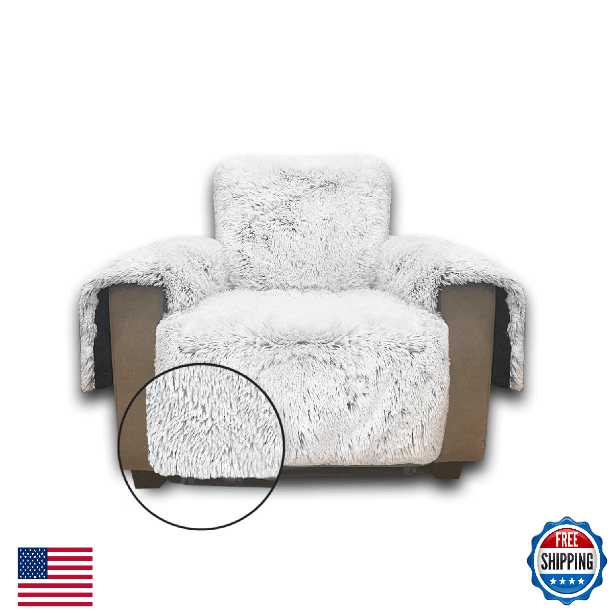 Snugglesinto Plush Fuzzy Shaggy Couch Cover Dog Pad Faux Fur Sofa Slipcover Wate