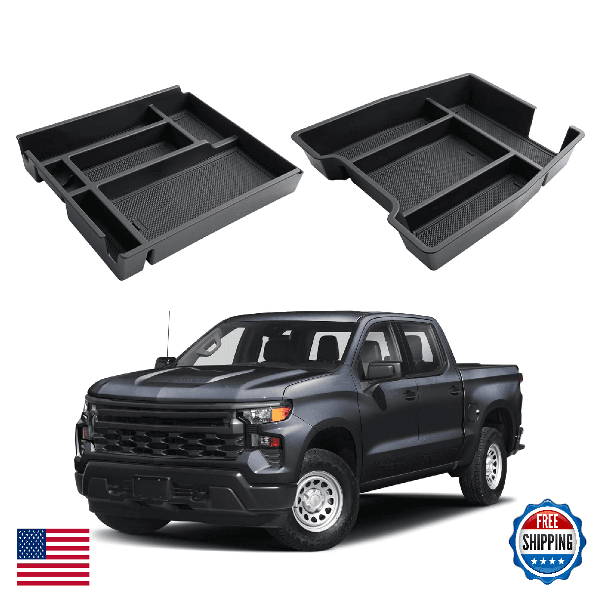 2026 Silverado 1500 Center Console Organizer - For 2019-2026 Chevy Silverado 150