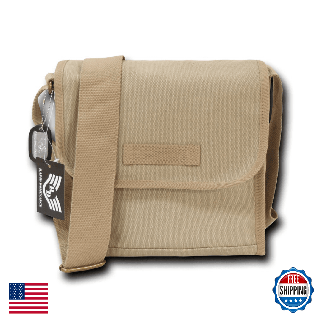 Rapiddominance Heavy Weight Field Bag, Khaki, 10.25"W x 10.5"H x 4"D - Image 1