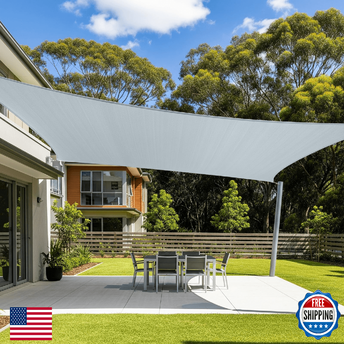 Cool Area Sun Shade Sail 10x13FT Rectangle Shade Canopy Outdoor Sunshade for Pat - Image 1
