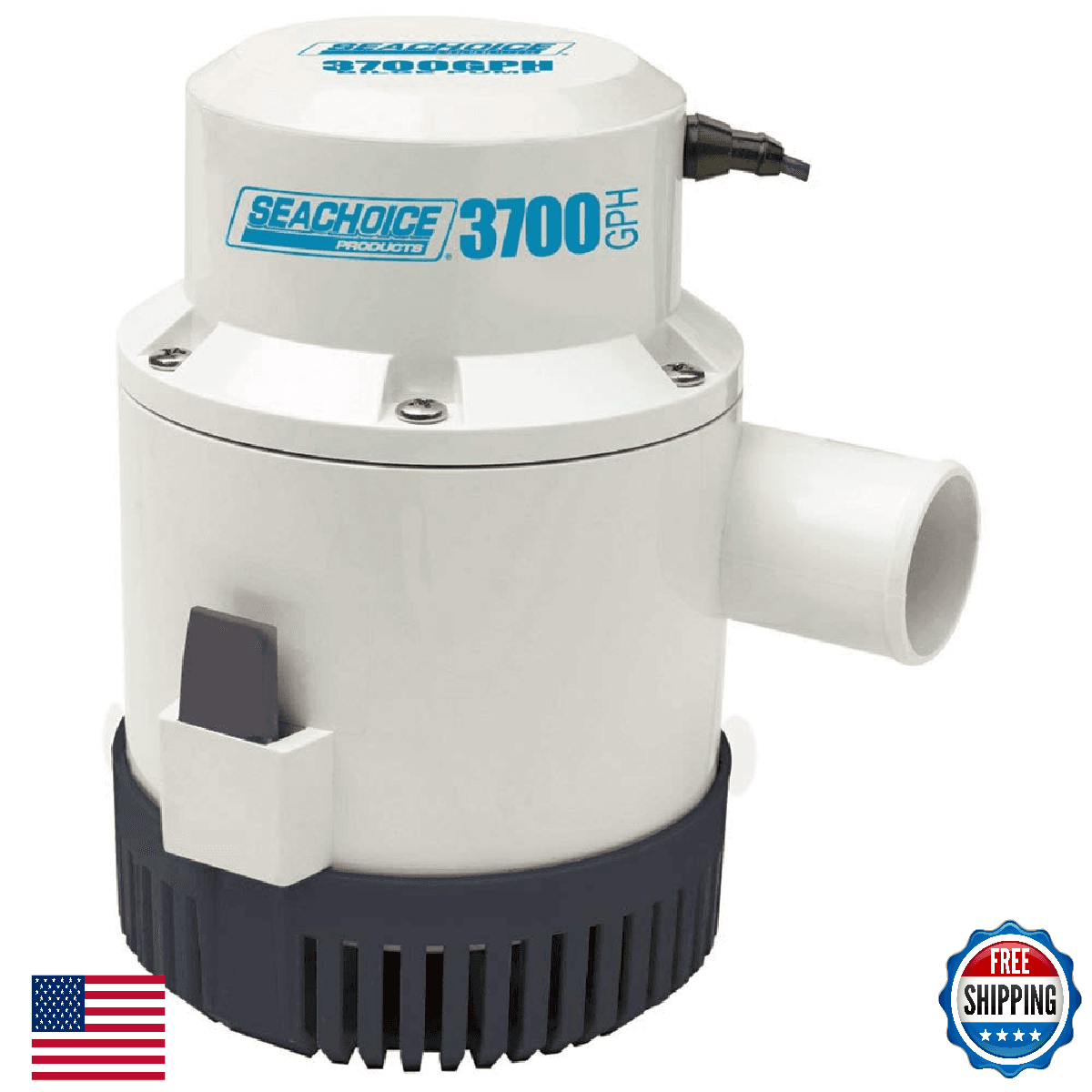 Seachoice Submersible Bilge Pump, 3700 GPH, 1-1/2" Hose, 15A 12V - Image 1