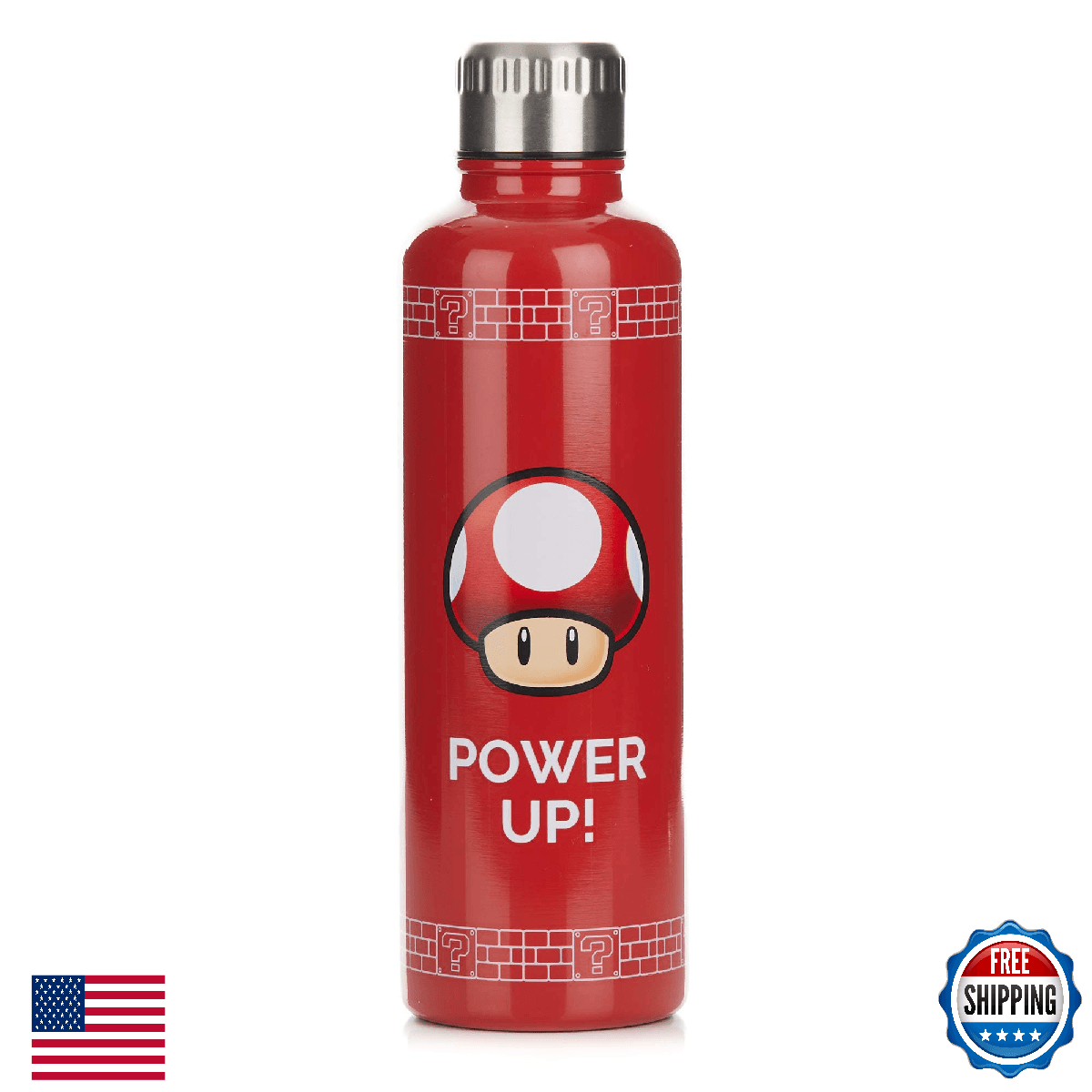 Paladone Super Mario Power Up Water Bottle - Spill & Leak Proof - 500ml - Image 1