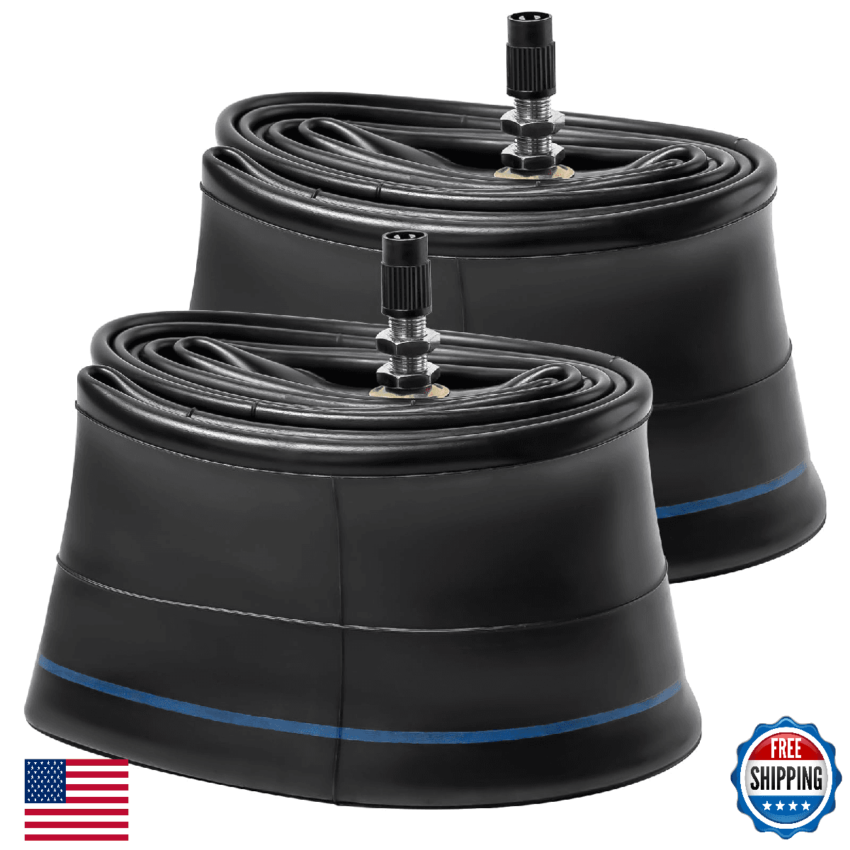 2-PCS 2.50/2.75-17 (70/100-17) TR4 Straight Valve Stem Heavy Duty Butyl Rubber - Image 1