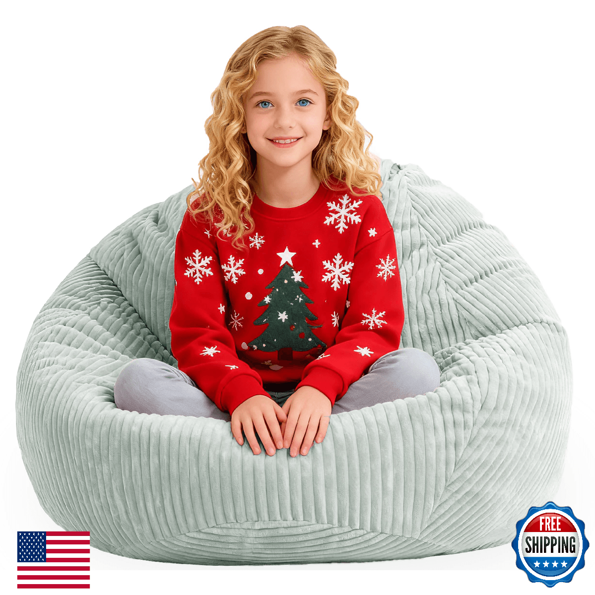 ENBAOHUI Bean Bag Chairs with Memory Foam Chairs for Kids Teens Toddler Faux Fur - Image 1