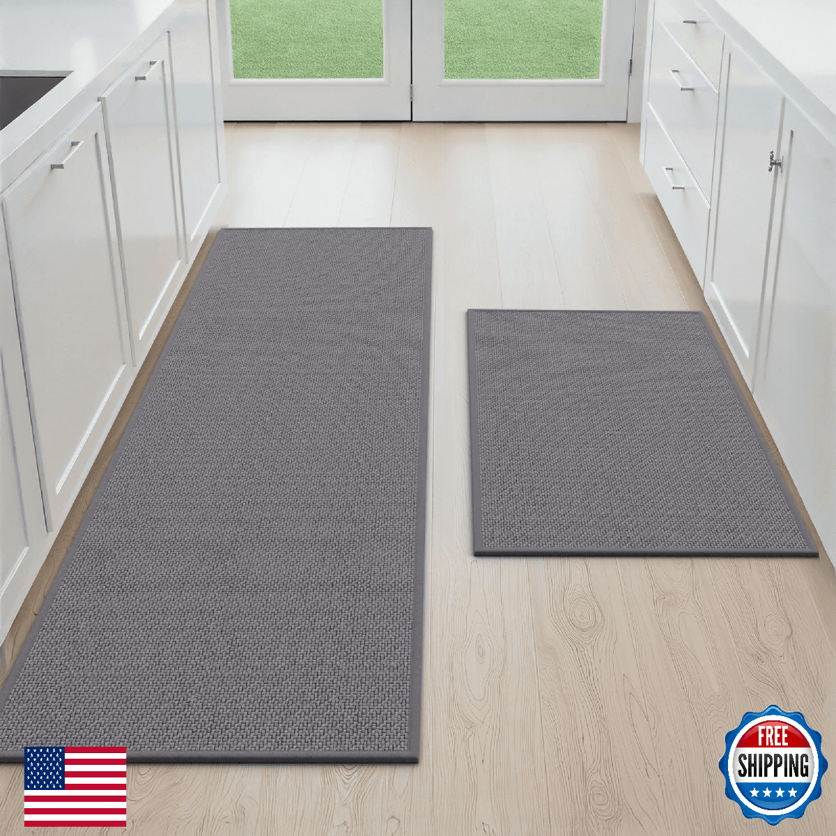 StepAura Kitchen Mats for Floor 2 Piece - Kitchen Rugs Non Slip Washable 20"x32" - Image 1