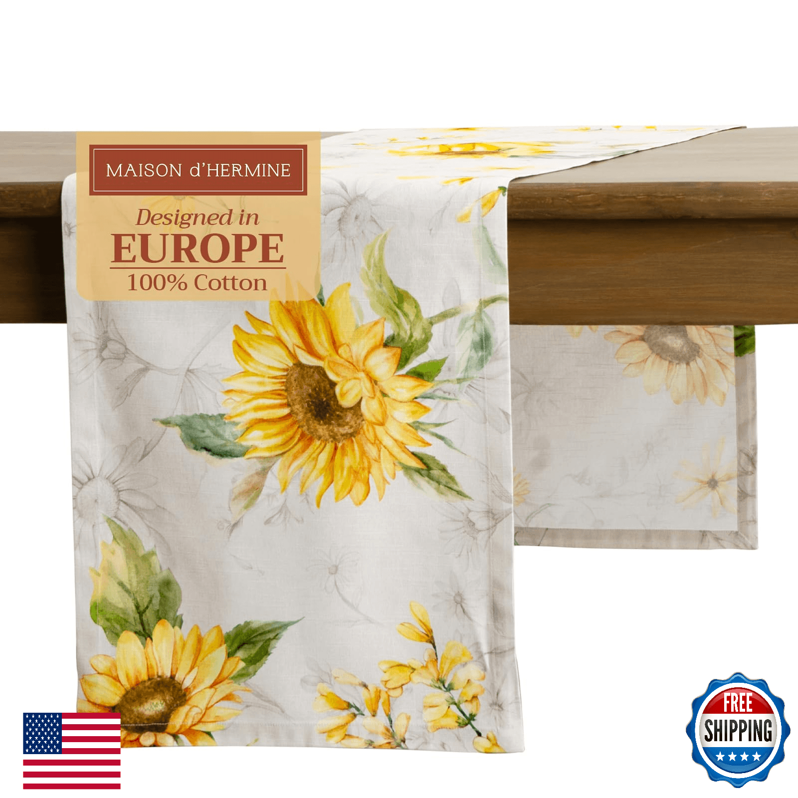 Maison d' Hermine Table Runner 100% Cotton Single Layer Table Runners 72 inches - Image 1