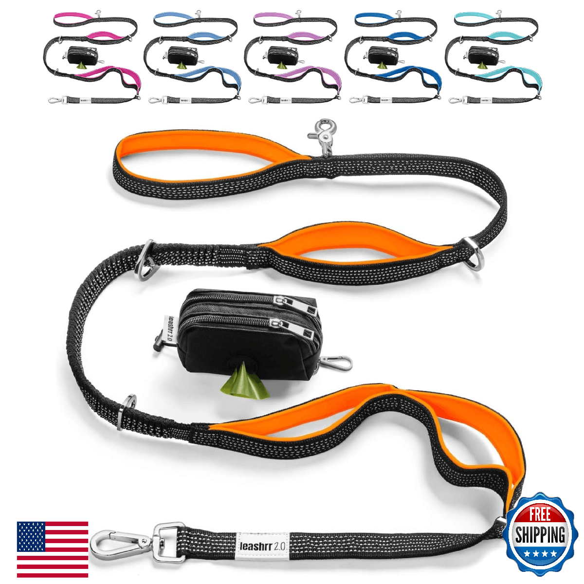 No Pull Dog Leash for Large Dogs – 6ft Highly Reflective Bungee, Heavy Duty Leas - Image 1