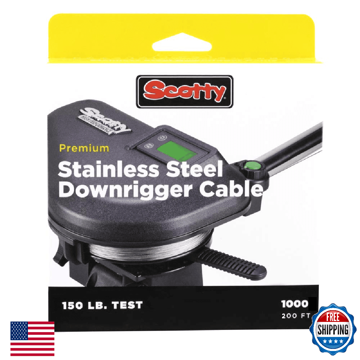 Scotty #1000 Premium Stainless Steel Downrigger Cable 200ft Spool - Image 1