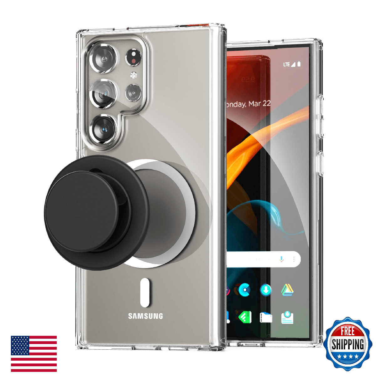ENCASED 2-in-1 MAG Case with Grip for Samsung Galaxy S24 Ultra - MagSafe Comp - Image 1