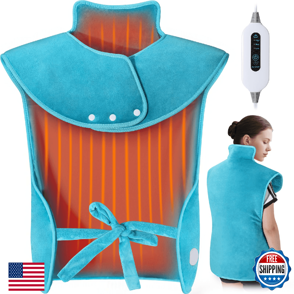 Tovve Heating Pad for Back Neck Shoulders, Large Wearable Relax Muscles, Birthda - Image 1