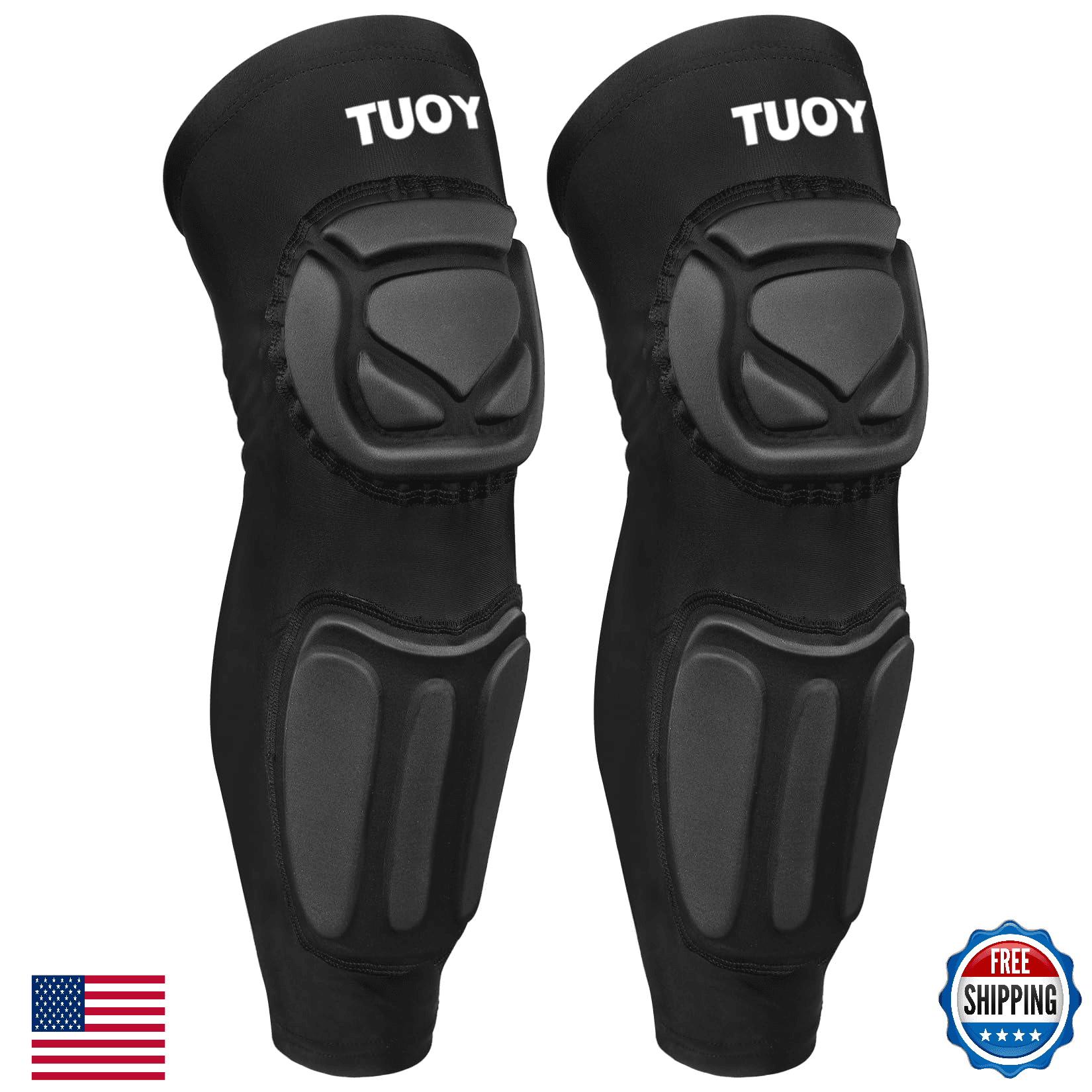 TUOY Knee Pad with Shin Guard Pads, Protective Shin/Knee Sleeve Support for Socc - Image 1