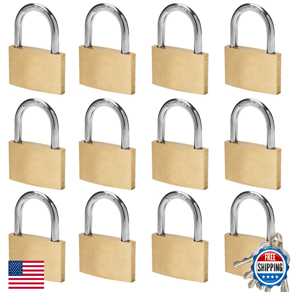 Thin Solid Brass Same Keyed Padlock keyed Alike Locks-40mm-12pack - Image 1