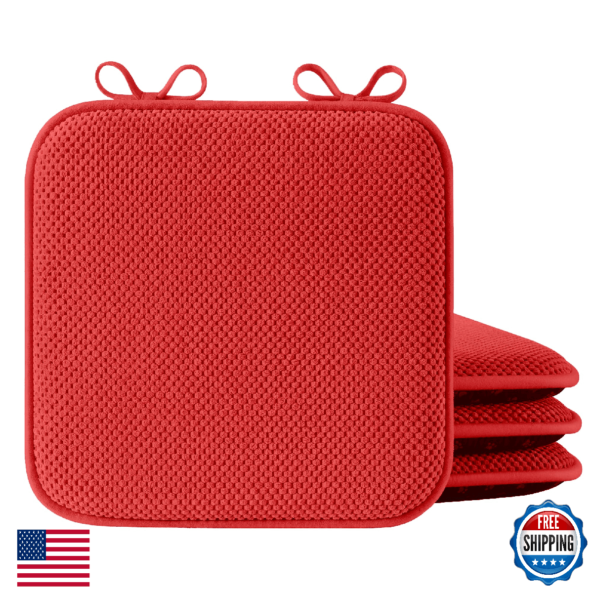 PureDown Chair Cushions Dining Chairs Set of 4 Memory Foam Seat Cushions Non-Sli - Image 1