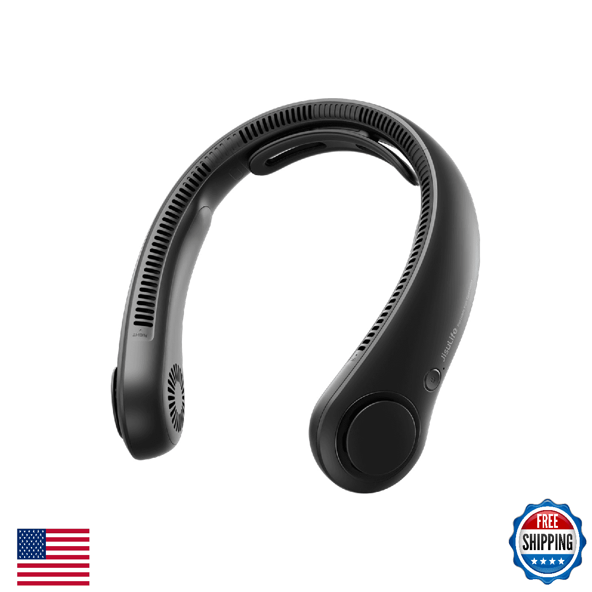 JISULIFE Portable Neck Fan Hands-Free 5-Speed 5000mAh Upgraded Neck Brace - Image 1