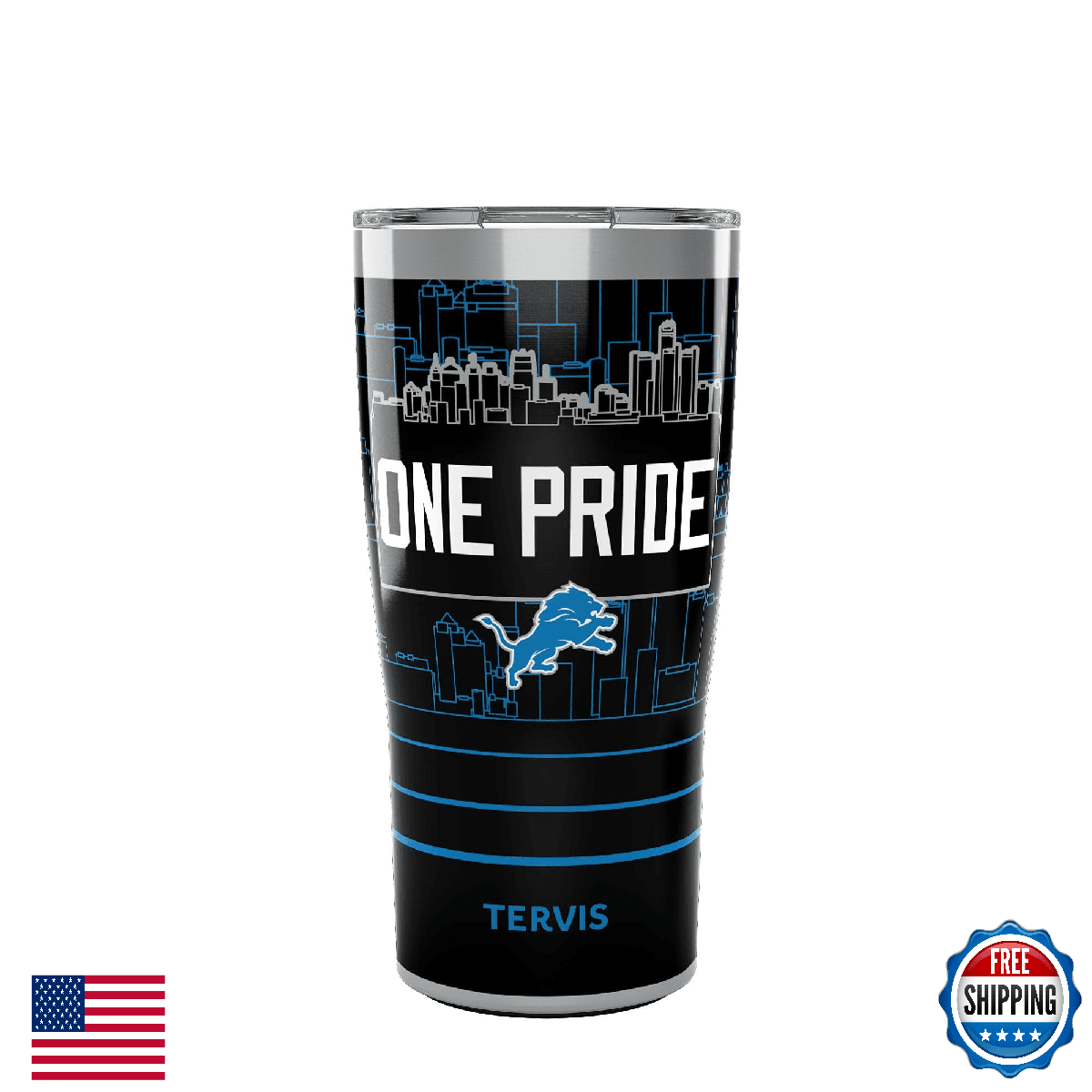Tervis Traveler NFL Detroit Lions Slogan Triple Insulated Tumbler 20oz New - Image 1