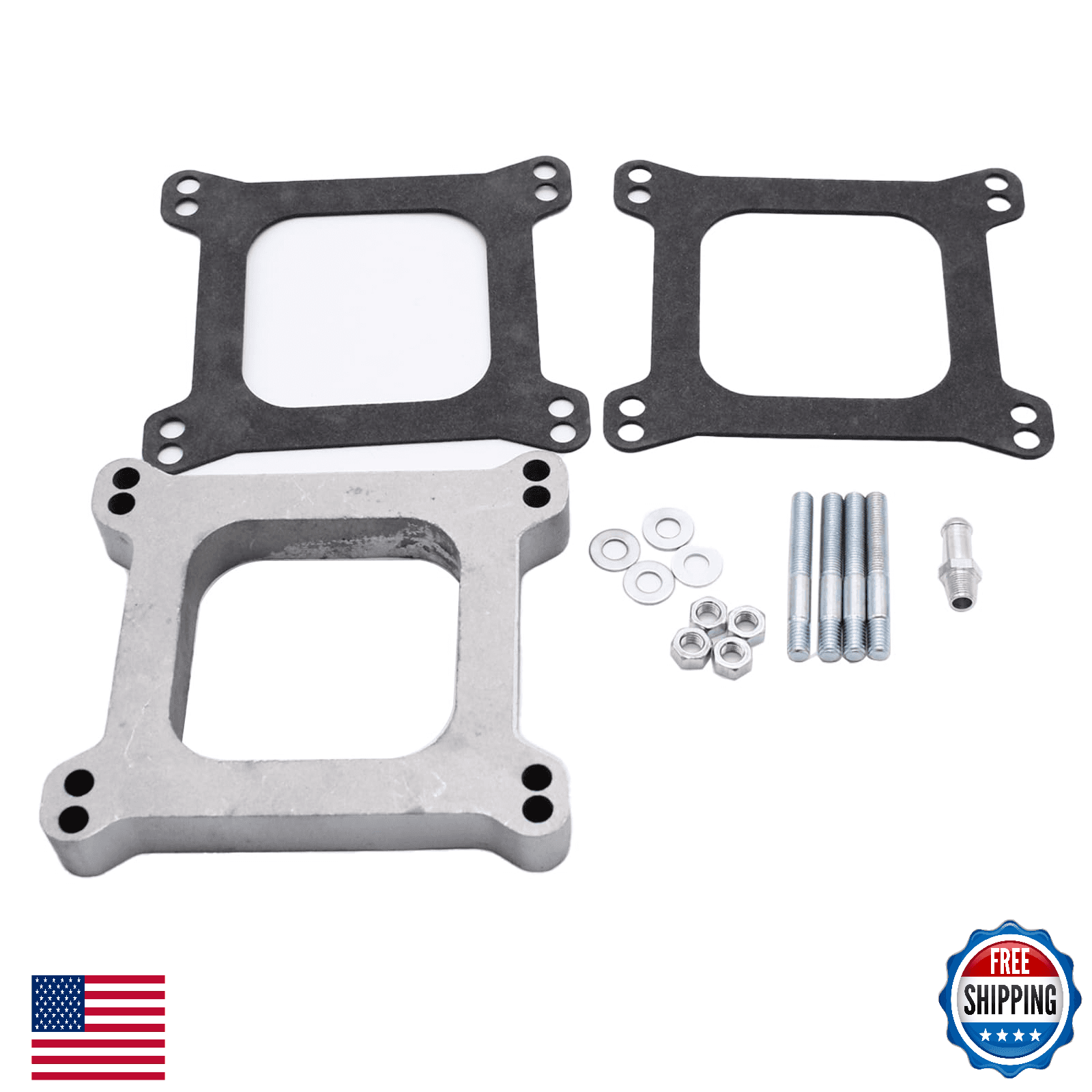 YUCHENSHLP 1" Aluminum Carburetor Spacer Tube Ford Mopar Holley Kit - Image 1