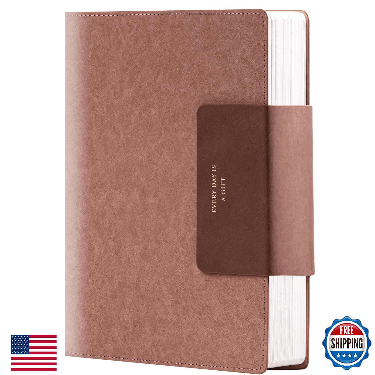 MINICAGIE B5 Leather Journal for Men, 320 Pages, Large Notebook with Pen Loop - Image 1