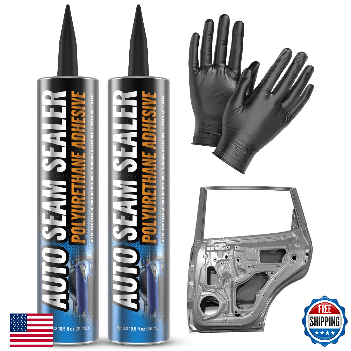 2 Pack Professional Automotive Seam Sealer Paintable Quick-Set Polyurethane Auto - Image 1