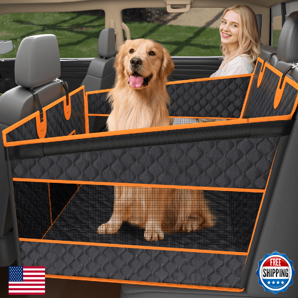 Toffos Dog Car Seat, Extra Stable Backseat Extender for Dogs with Hard Bottom, W - Image 1