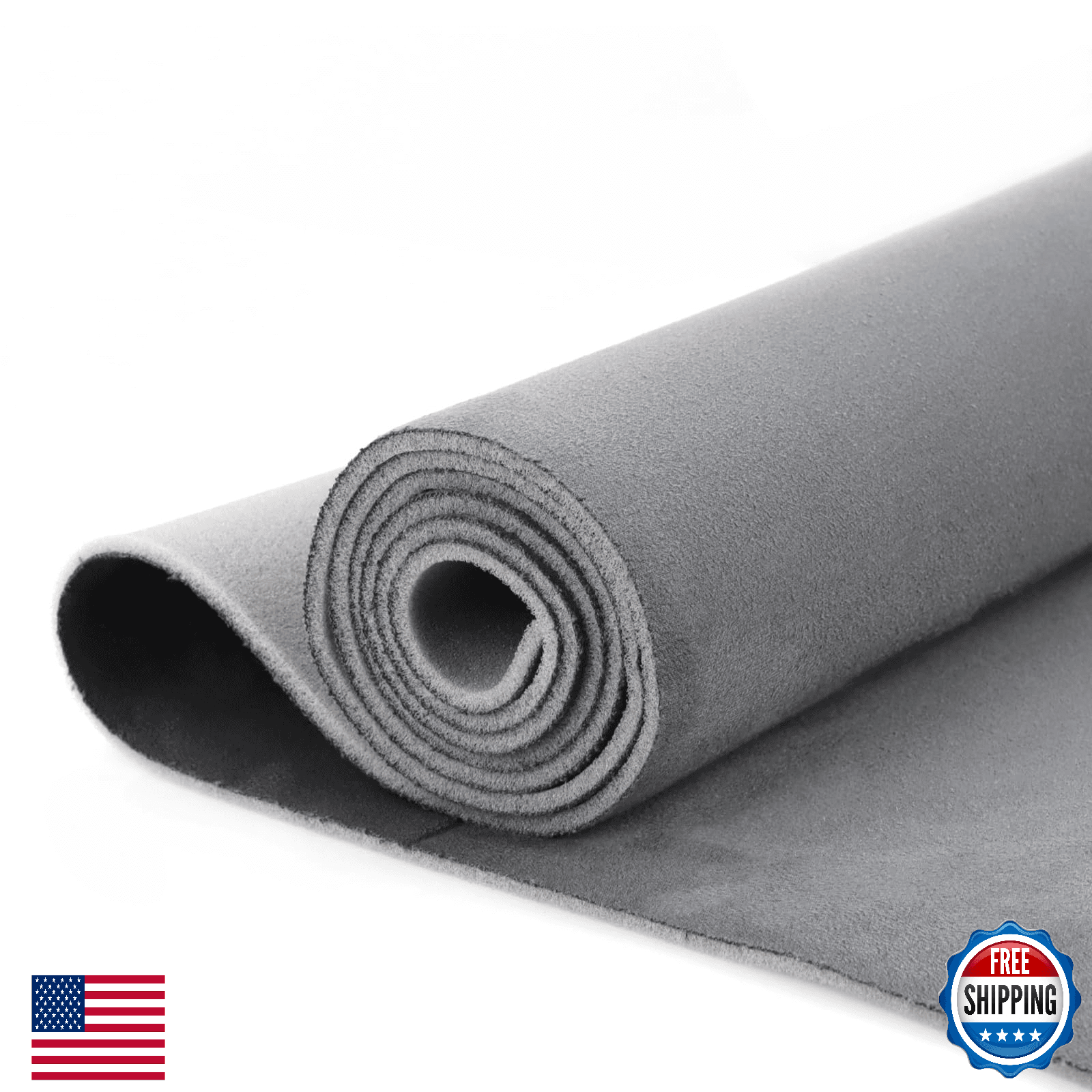 Kefly Gray Suede Headliner Fabric 54"x60" Foam Backing Auto Interior - Image 1