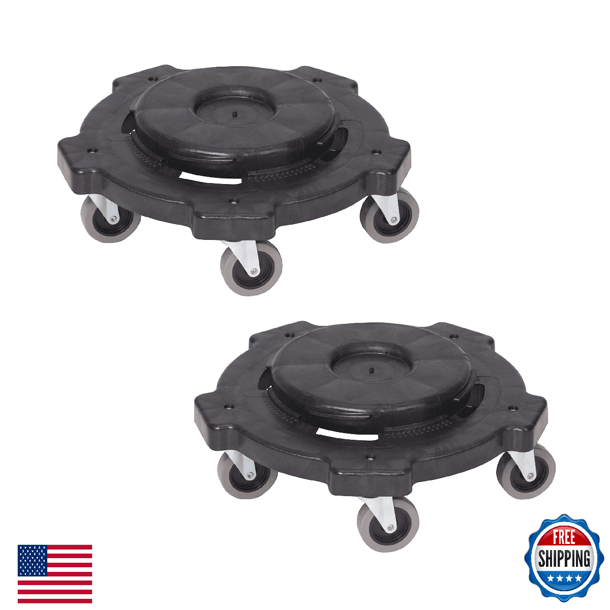 Amazon Basics Heavy-Duty Rolling Dolly to Fit 32, 44 & 55 Gallon Round Container - Image 1