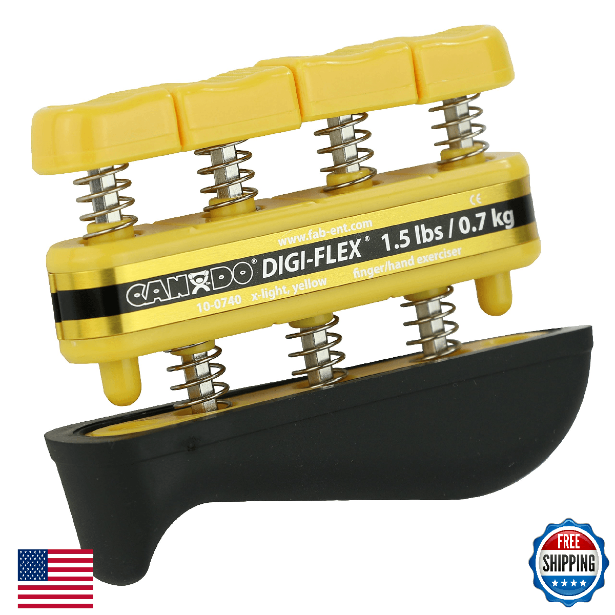 CanDo Digi-Flex Hand/Finger Exerciser Yellow-X-Light Dexterity Strength - Image 1