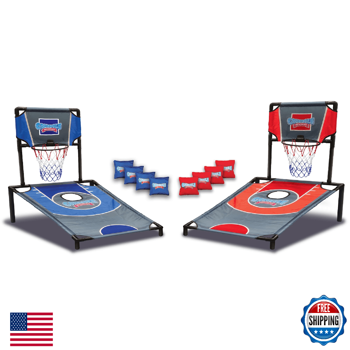 Cornhole Shootout Basketball & Cornhole Board Set - 2 Games in 1 - Image 1
