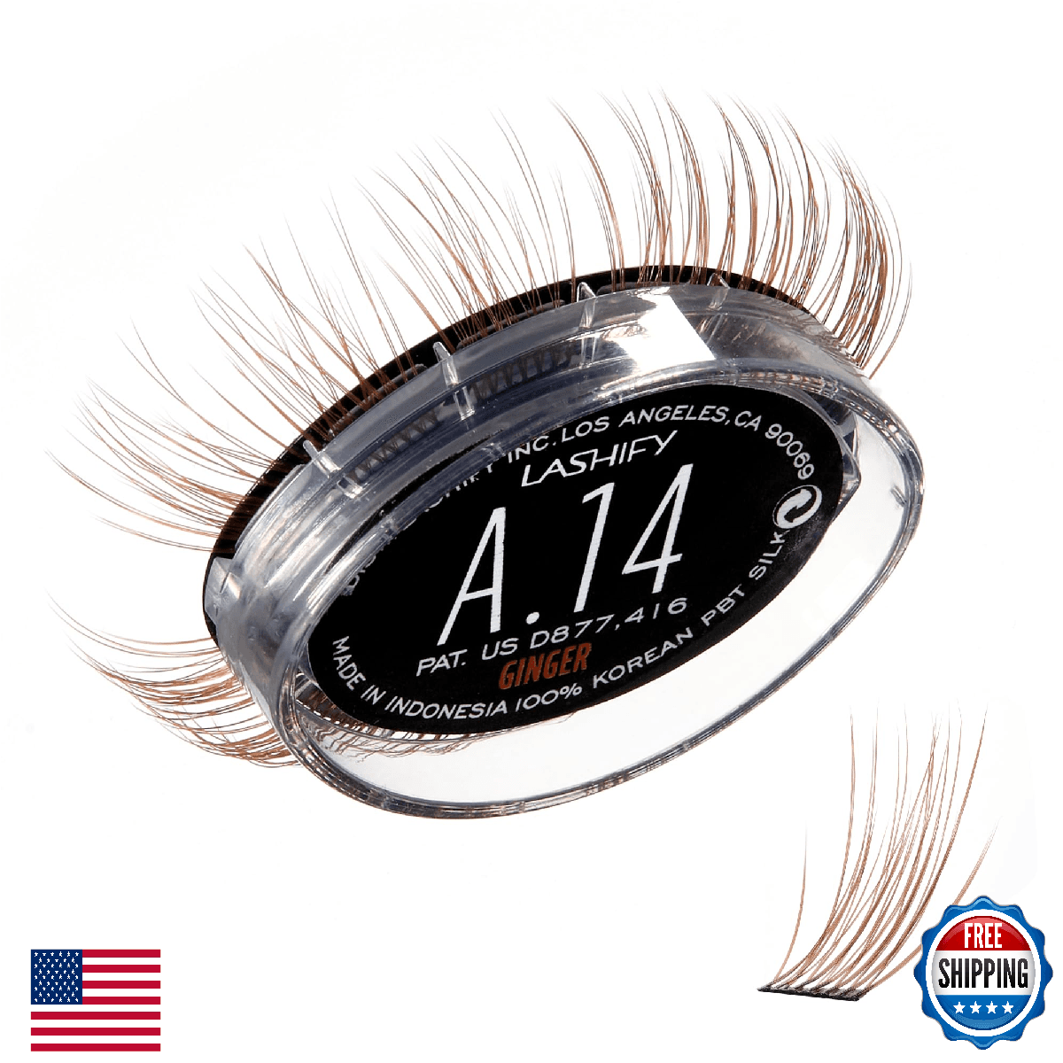 Lashify Amplify 14mm Gossamer Eyelash Extensions Refill, Ginger, DIY False - Image 1