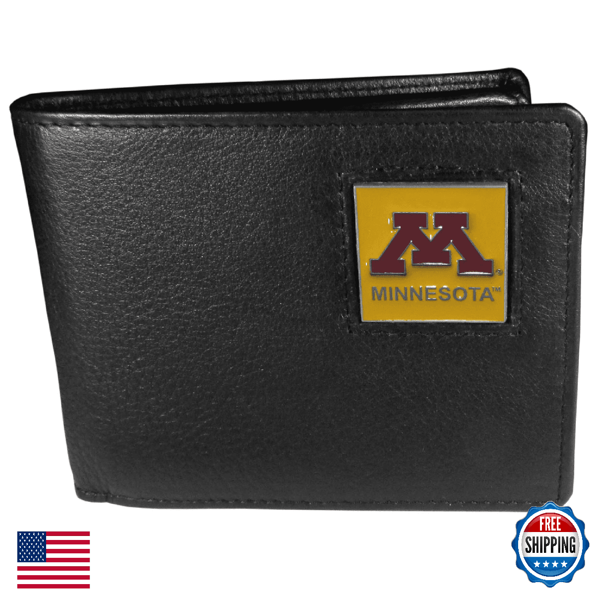 NCAA Siskiyou Sports Minnesota Golden Gophers Leather Bi-fold Wallet - Image 1