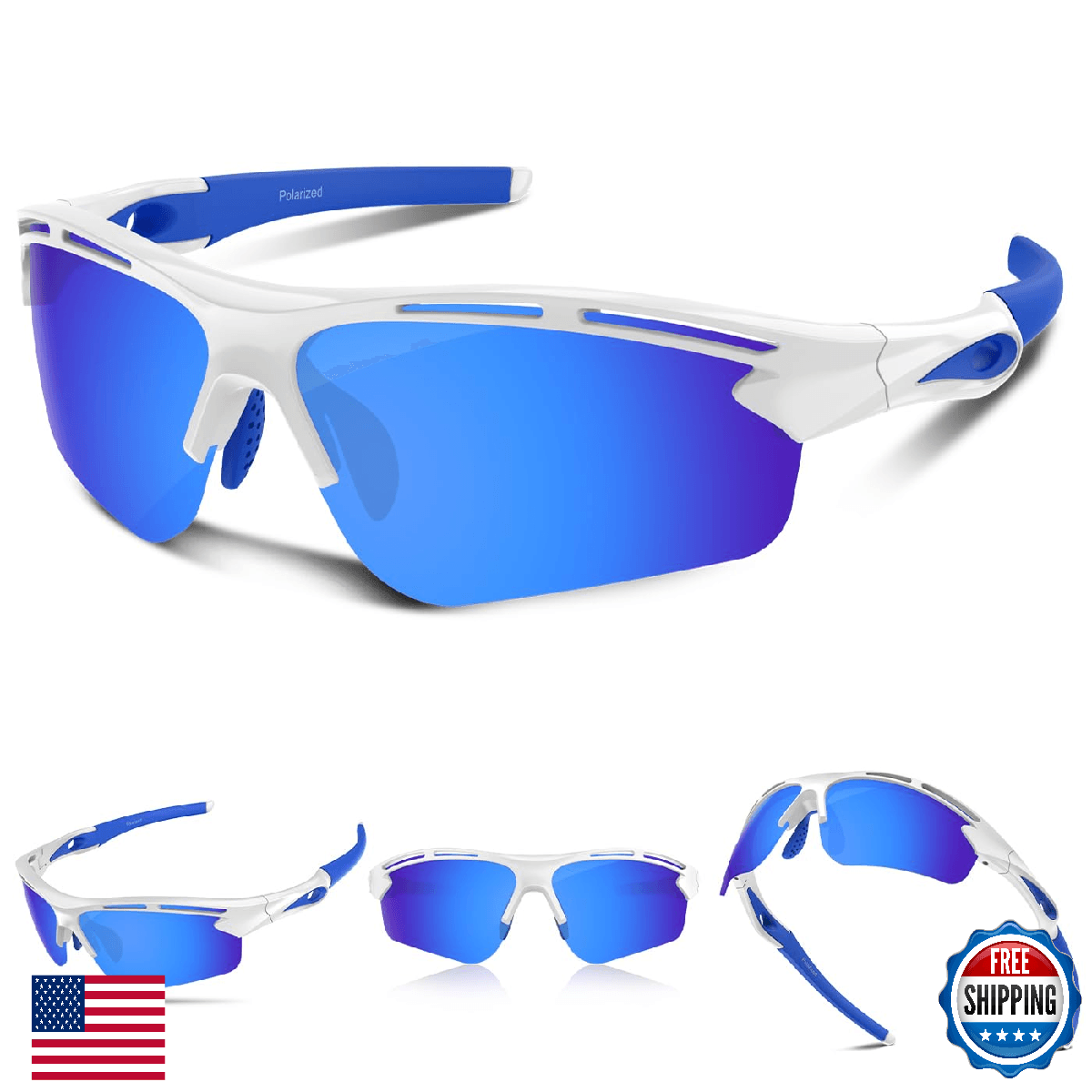 Rosemal Polarized Sunglasses Men Women TR90 Sport UV400 Protection - Image 1