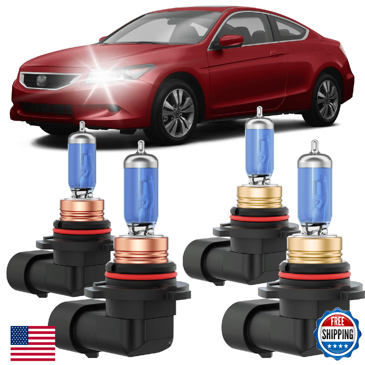 XFLHEHD Fits for 1995-2012 Honda Accord Halogen Headlight Bulbs Combo, Ultra Bri - Image 1