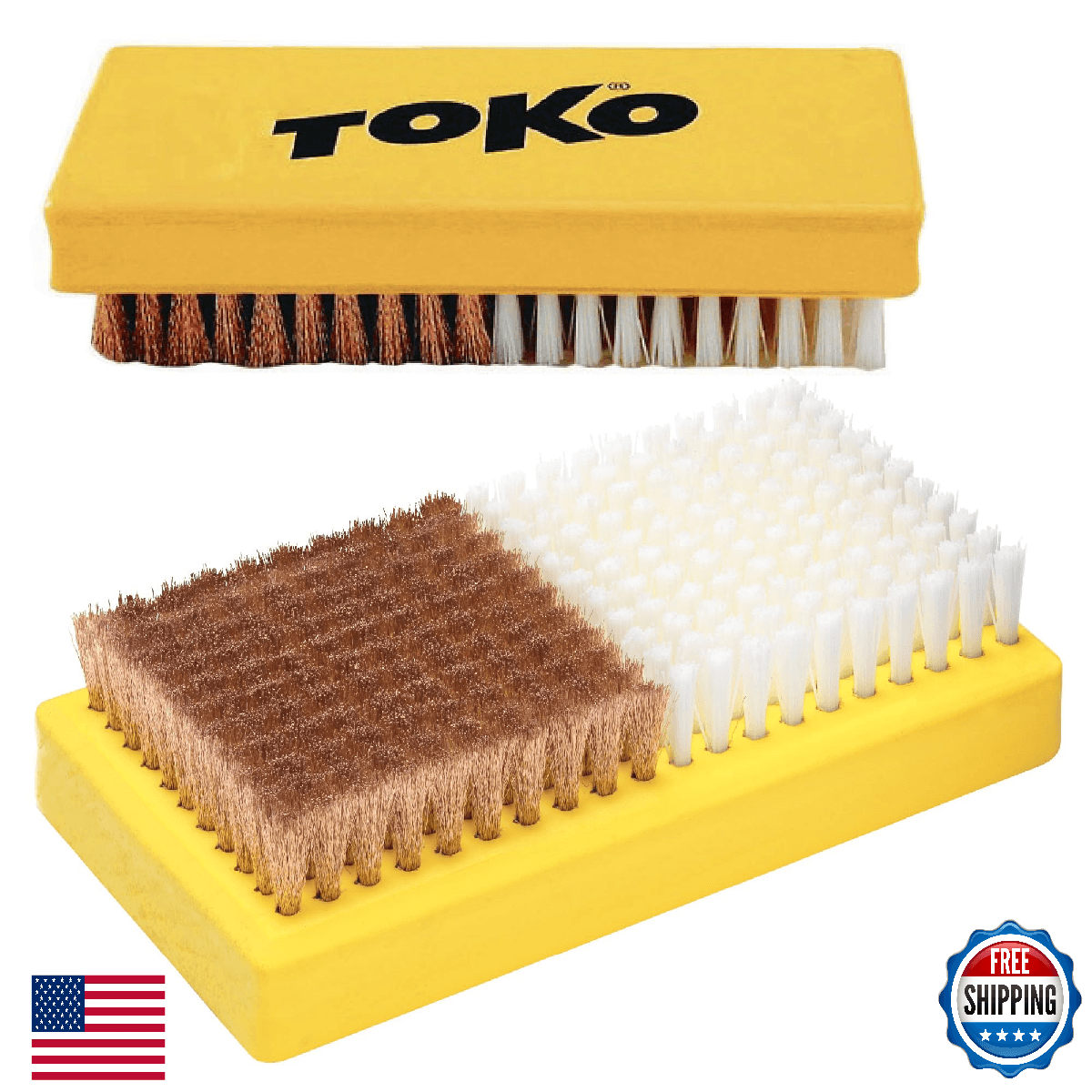 TOKO Ski Snowboard Waxing Brush 14mm Nylon/Copper Combi - Image 1
