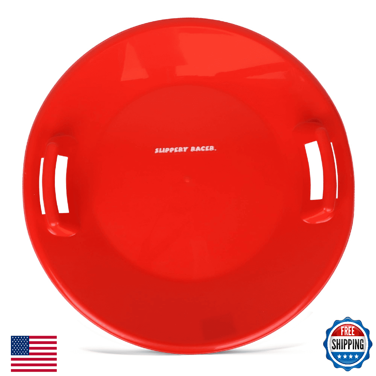 Slippery Racer Heavy-Duty Cold Resistant Downhill Snow Sled with Handles Red 1 - Image 1