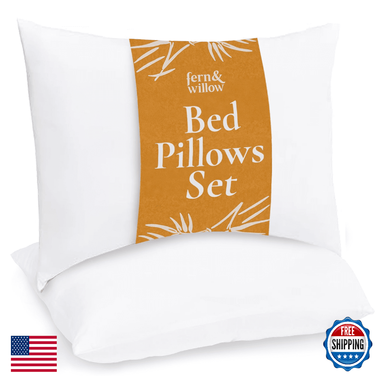Fern and Willow Queen Size Bed Pillows - Set of 2, 28"x20" - Luxurious Ultra-Sof - Image 1