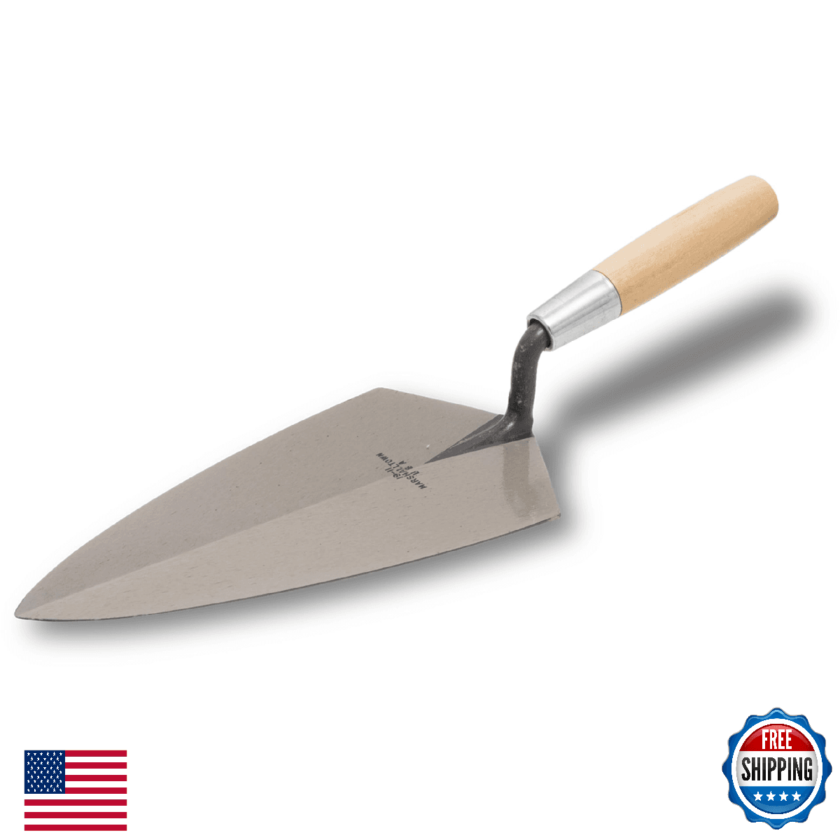 MARSHALLTOWN Brick Trowels, Philadelphia Style, 10 x 5 Inch, Wooden Handle, Bric - Image 1