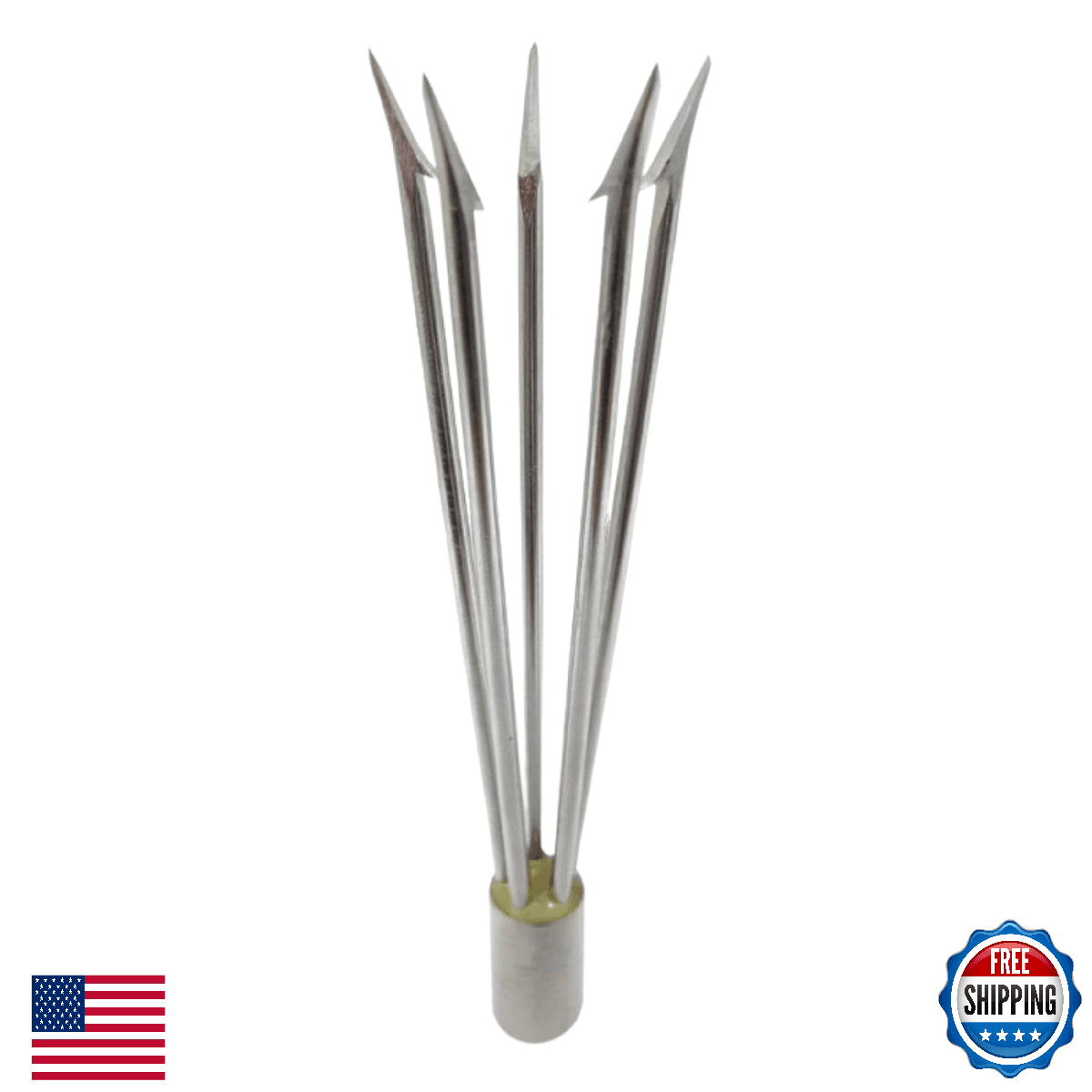 Scuba Choice Spearfishing 6" Stainless Steel 5-Prong Paralyzer Tip w/Barbs - Image 1