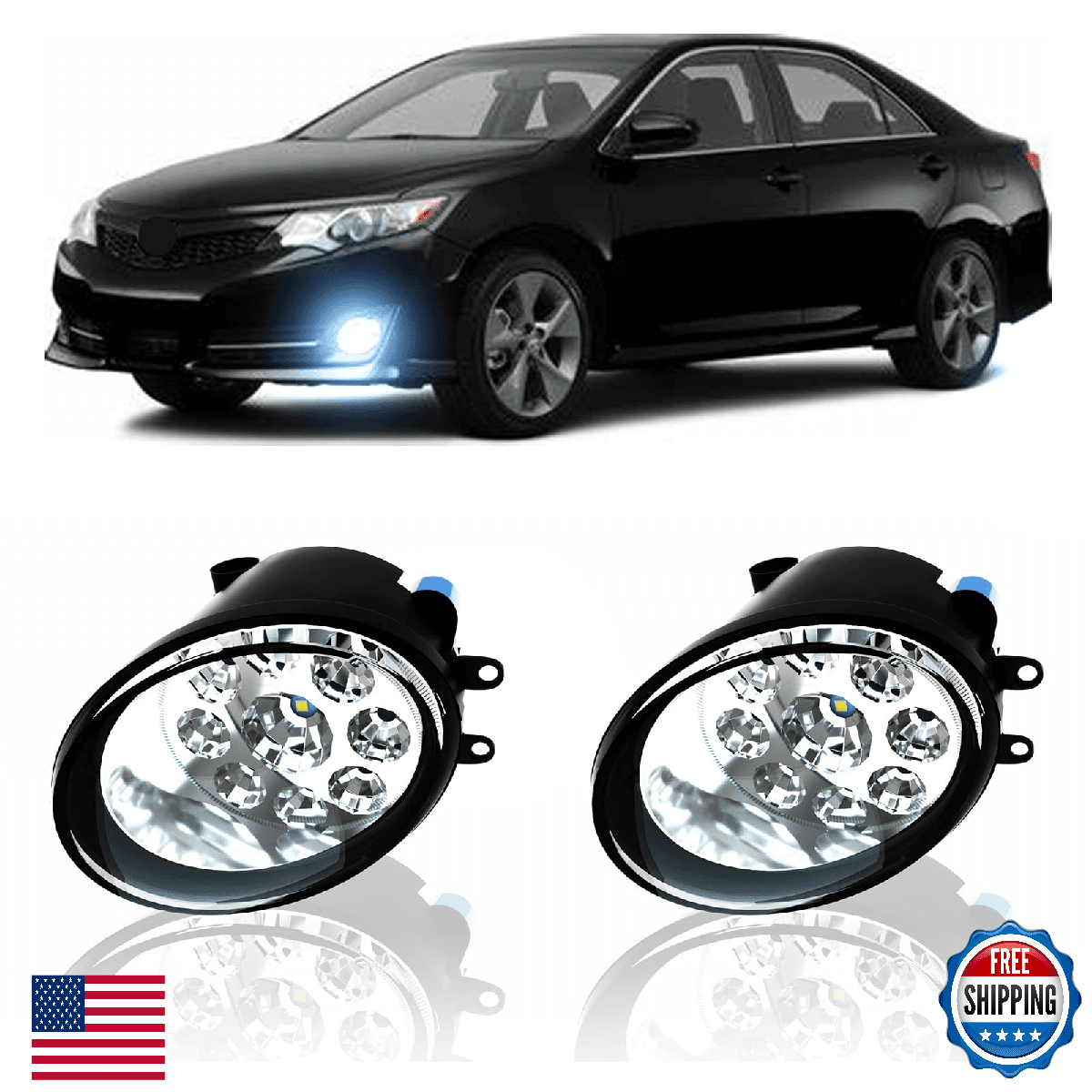 qobsos LED Fog Light For Toyota Camry SE 2012 2013 2014 Front Bumper Lamps Left - Image 1