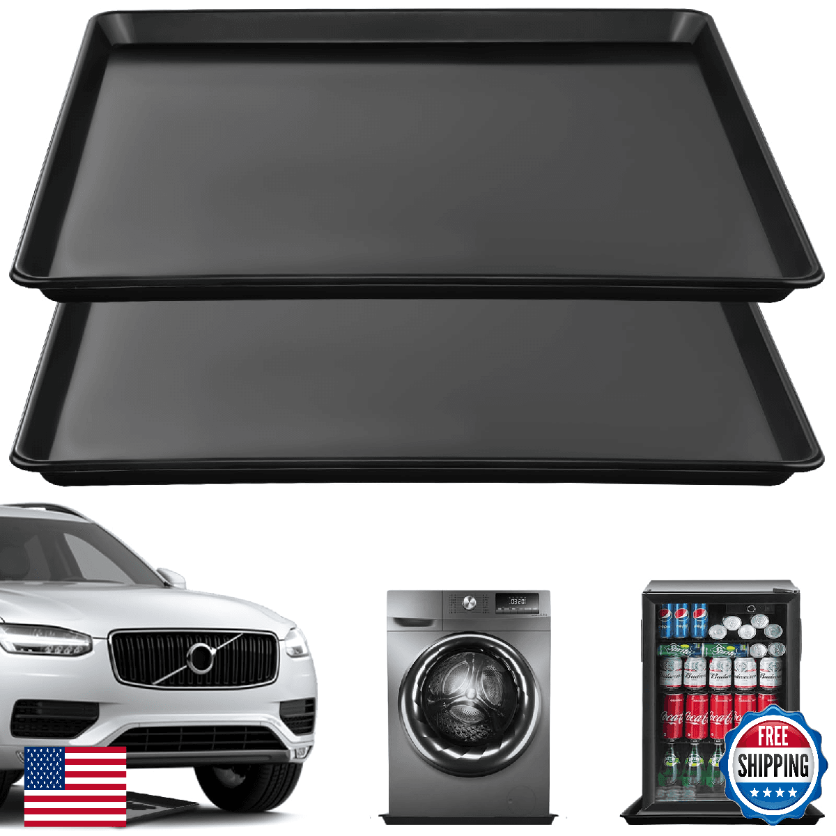 Teodute Large Oil Drain Pan Drip Tray Leak Proof Car Under Engine 2 Gallon - Image 1