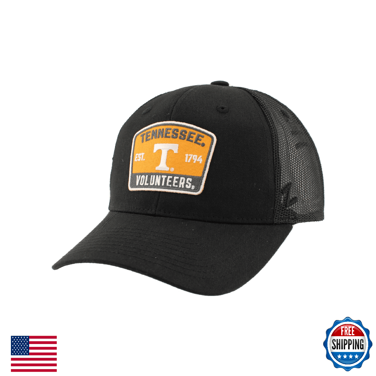 Tennessee Volunteers NCAA Officially Licensed Snapback Hat Big Rig Patch Black - Image 1